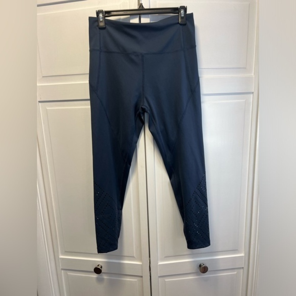 Marika Womens Workout  Athletic Laser-cut Leggings Size Women’s Large Color Navy